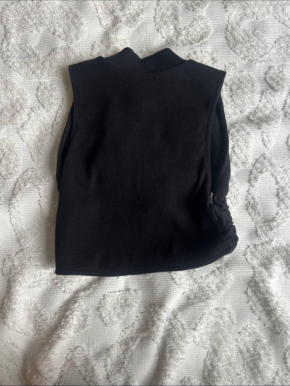 Zara cropped open back black tank